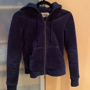 JUICY COUTURE NAVY QUILTED ZIP JACKET